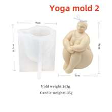 3D Yoga Pose Plump Women Candle Silicone Mold Body Soy Wax Statue Plaster Tool DIY Handmade Soap Tool Perfect For Home Decor And Gift Fragrance Diffuser Silicone Mold - White - View 18