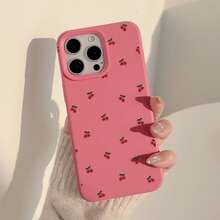 1 szt. Biały z czerwoną wiśnią etui na telefon kompatybilny z telefonami Apple - Wyrazisty róż - Zobacz 5