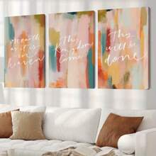 1 pieza Decoración cristiana enmarcada, lienzo de arte de pared con escritura, póster de pintura decoración de pared para dormitorio, sala de estar, obra de arte de pintura de pared