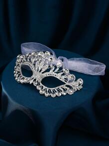 1pc Zinc Alloy Geometric Pattern Masquerade Ball Mask, Elegant Princess Headdress, Accessories And Costume For Natural, Sensual Party, Suitable For All Seasons Halloween