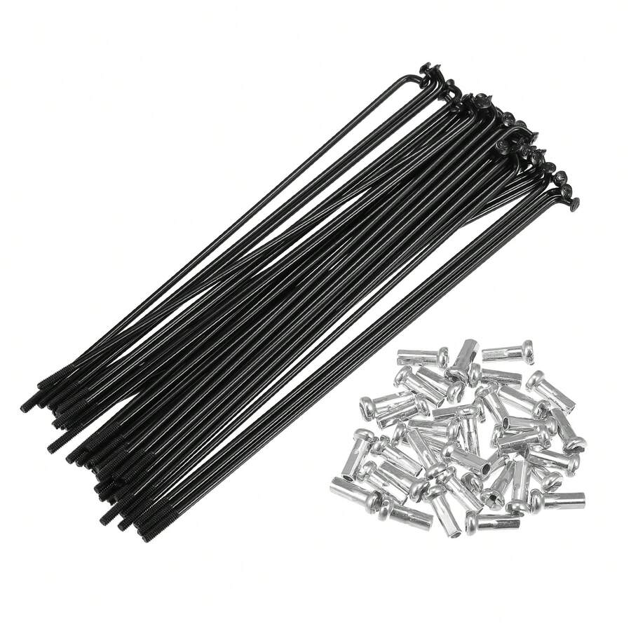 Bicycle Spokes Metal Bike Spoke With Nipples For Most Bicycle - 黑色,銀色 136mm 14G 36Pcs 金屬 - 查看 1