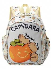 1pc New Capybara Backpack, Cute Girl Niche High-End Youth Backpack, And Fashionable New Bag, Fresh And Dopamine Color Matching, New Youth Girl Style, Adjustable Shoulder Straps, Casual And Fashionable, Very Suitable For Taking Out To Play And Can Be Given As A Gift To Friends. - Capibara Backpack - View 5