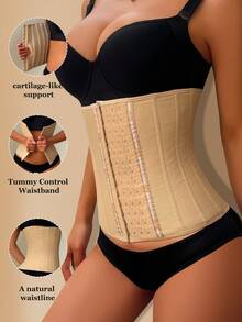 Medium Elasticity Waist Trainer - Adjustable Waist Shaper, Abdominal Control, Slimming, Body Sculpting, And Back Support - Apricot - View 4