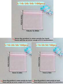 5/10/20/50/100 piezas Bolsas de embalaje de regalo, bolsas de regalos, artículos para el hogar y el uso diario, bolsa de almacenamiento de nailon, suministros para festivales y fiestas, útiles para bodas, embalaje para decoración de obsequios, pequeñas bolsas, empaque de joyas y accesorios