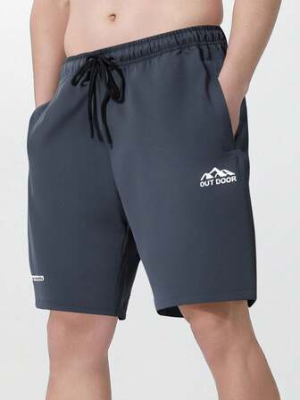 1 件男士松紧腰休闲轻便夏季徒步旅行运动户外短裤