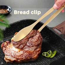 1pc Stainless Steel Thicker Serving Tong For Toast, Grilled Meat And Food