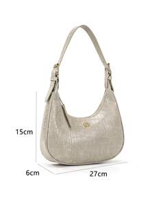 DK DKMG 1 bolsa de mão e bolsa de ombro com estampa de crocodilo vermelho vinho e design crescente, moderna, elegante, versátil para reuniões, encontros casuais, adequada para uso diário e presentes de feriado