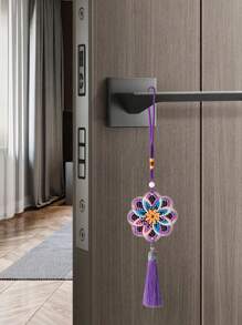 Kit de peinture de diamant Mandala - Décoration de voiture suspendue en cristal acrylique, Art spirituel DIY pour la maison et l'intérieur de la voiture, Cadeau de pleine conscience bohème pour les femmes (Matériaux premium)
