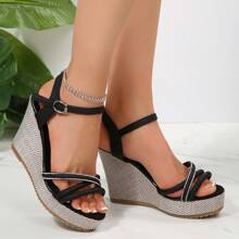 Korean Style New Summer Sexy Comfortable Peep-Toe Platform Wedge Heel Waterproof Rope Increased Slimming Sandals
