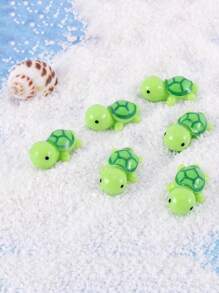5PCS Cartoon Green Little Turtle Ornaments Pastoral Micro Landscape DIY Resin Crafts Handmade Landscaping Accessories Home Decoration
