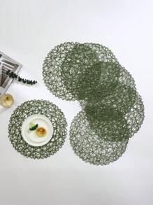 1-12pcs Handmade Woven Paper Placemats, Heat Insulation Coasters, Round Table Mats For Room Decor, Dining Table Decor, Home Decor, Suitable For Festivals, Parties, Birthdays, Weddings, And Dinners