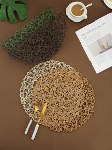 1-12pcs Handmade Woven Paper Placemats, Heat Insulation Coasters, Round Table Mats For Room Decor, Dining Table Decor, Home Decor, Suitable For Festivals, Parties, Birthdays, Weddings, And Dinners