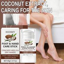 Xioimy 40g Crema de pies rica en aceite de coco, contiene aceite de coco, colágeno y ácido hialurónico, nutre y suaviza la piel agrietada y áspera, dejando manos y pies brillantes, elásticos, ligera y no pegajosa, apta para todo tipo de pieles, crema hidratante - Blanco - Ver 4