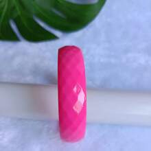 1pc Plastic Bracelet, 1.7cm Wide Rhinestone Surface, Bright Fluorescent Acrylic Resin Candy Color Bangle