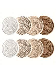 Set de 1/4/8 unidades de posavasos absorbentes, tapetes minimalistas para bebidas para la mesa de centro del hogar, regalo de inauguración de la casa para bar, serie marrón, forro de tela no tejida, posavasos absorbentes para bebidas, decoración del hogar, perfecto para la decoración del hogar y la protección de la mesa - Multicolor - Ver 14