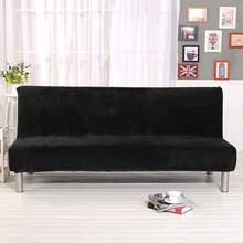 Armless Sofa Cover Spandex Futon Slipcover Non-Slip Sofa Cover Foldable Sofa Seat Covers Without Arms Sofa,Bed,Slipcover,Couch,Sofa Protector - màu đen - Xem 2