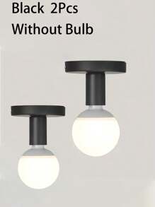 مجموعة من قطعتين من أجهزة إضاءة السقف الحديثة الشمالية المعاصرة والرجعية، قاعدة مصباح E27، مناسبة لغرفة المعيشة والنوم والحمام والمطبخ والشرفة (المصباح غير مشمول)