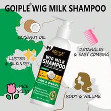 Goiple 二合一假发洗发水，适用于合成发和真人发假发，深层清洁，保湿，增强光泽和柔软度，防止毛躁，易于梳理，延长假发寿命，抚平毛躁，轻松解结，滋养假发发丝。 - 200ml - 查看 6