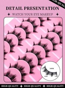 10 pares de pestañas de cómic Pestañas falsas naturales transparentes y dispersas Herramientas de maquillaje para juegos de roles Herramientas esenciales para viajes, belleza, maquillaje, encanto y elegancia