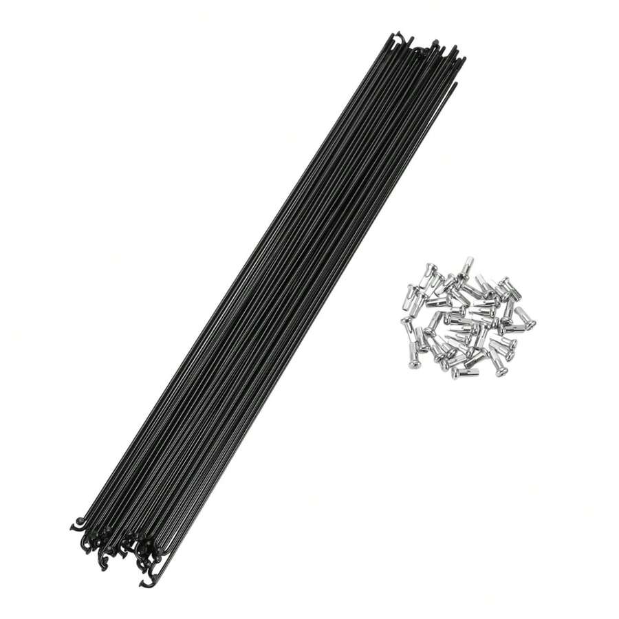 Bicycle Spokes Steel Bike Spoke With Nipples For Most Bicycle - 黑色 285mm 14G 36件鋼 - 查看 1
