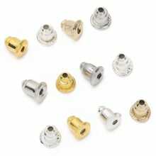 100pcs 5.5x3.5mm Metal Earring Back Plug Blocked Caps Earring Settings Base Ear Studs Back Stopper Accessories