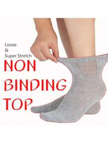 3/10 pares de calcetines transpirables para diabetes, calcetines cilíndricos medios sin restricción elástica para hombres y mujeres, regalo de salud, tela de alta elasticidad, calcetines neutros, calcetines con maldición dulce, los grandes calcetines D, calcetines con picos, sin restricción, parte superior tejida plana, cómodos