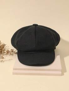 1pc Fashionable Newsboy Hat, Suitable For Daily Wear - Black - View 3