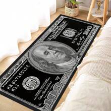 1pc Interesting Portrait & Dollar Bill Pattern Rug, Modern Creative Cartoon INS Style American Elements Rectangle Soft Area Carpet, Applicable For Outdoor, Entrance, Living Room, Bedroom, Laundry Room, Bathroom, Game Room, Washable All Season Bedside Mat, Home Decor
