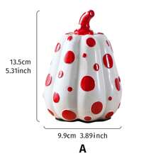 1pc Creative Resin Polka Dot Pumpkin Decor Figurine, Unique Pumpkin Decorative Crafts, Multiple Colors Available, Suitable For Living Room, Study, Nightstand, Dining Room, Wedding, Party Home Decoration