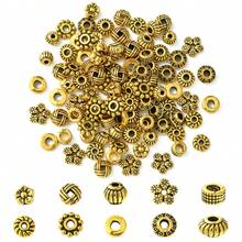 100pcs Retro Spacer Beads For DIY Jewelry Making, Suitable For Bracelet Necklace Accessories - Ancient Silver - View 2