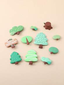 1套卡通动物系列桌面装饰摆件，创意动物派对主题可爱硅胶摆件，新颖装饰娃娃，家居装饰摆件。