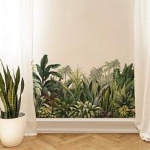 2PCS Tropical Green Plants Wall Stickers, Green Leaves Wall Decals Peel And Stick Home Wall Art Decor Wallpaper For Office Bedroom Living Room TV Sofa Background Decoration DIY Wall Decor Art Sticker Room Decor Personalised Stickers