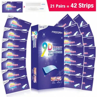 [9D]21 Pairs Teeth Whitening Strips, Whitener Strips Effective Teeth Whitener, Helps Remove Smoking/Coffee/Soda/Wine Stain (42 Strips) Home Bathroom Decor Fall Decor Back To School