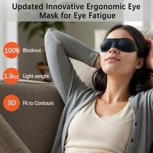 Chamber Glasses For Dry Eyes Soft Silicone Sleep Goggles, Reusable Comfortable & Lightweight Sleep Mask, CPAP Compatible, Elastic And Stretchable Strap (Black) - Matte Black - View 4