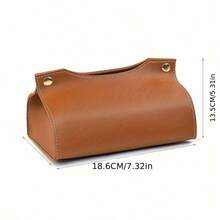 1 Customized Leather Tissue Box With Personalized Name Printing, Personalized Dust-Proof Tissue Box, Suitable For Home Living Room Desktops, Car Tissue Organizing Boxes, Party Supplies, Mother's Day Gifts, Artistic Handmade Sewing Accessories, Bohemian Style - Multicolor - View 3