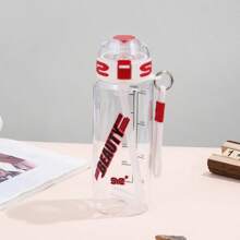 1 bouteille d'eau de sport de 700 ml, gobelet portable avec paille, convient pour la gym/le bureau/les voyages/l'extérieur, design mode hip-hop, très recommandée à avoir