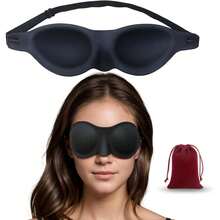 Chamber Glasses For Dry Eyes Soft Silicone Sleep Goggles, Reusable Comfortable & Lightweight Sleep Mask, CPAP Compatible, Elastic And Stretchable Strap (Black) - Matte Black - View 5