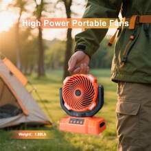 BDQ Camping Fan Battery Operated Powered Fan With LED Lantern Light 10000mAh Rechargeable Portable Fan, Oscillating Fan With 360° Rotation Hanging Hook For Tents, Cordless USB Desk Fan