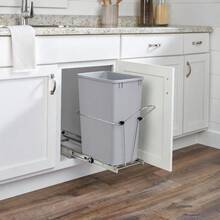 RevASh 32 Qt. Universal Waste Container With Rear Basket RUKD1432RB1 - as pic - View 4