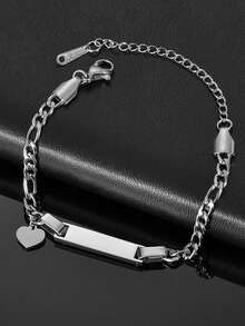 1 Stück personalisiertes Armband für Mädchen und Jungen, individualisiertes 18k vergoldetes Edelstahl-Barren-ID-Armband, personalisierte Babygeschenke für zarte Geschenke für Mädchen und Jungen, Babyparty, Eltern-Kind-Aktivitäten, witzige Geschenke für den Weihnachtsmann, multifunktional, dekorativ, graviert, exquisit, stilvoll, Babyfashion, ordentlich, farbig, modern, süß, kawaii, niedlich, individuell, einzigartige Schatzfunde, Kinder, Galaveranstaltung, modern, farbig, süß, Reiseorganisator - Silber - Übersicht 4