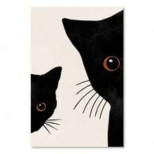 1 件可选画框太阳碗黑猫现代帆布画抽象波西米亚风海报房间墙壁艺术家居装饰可重复使用画框