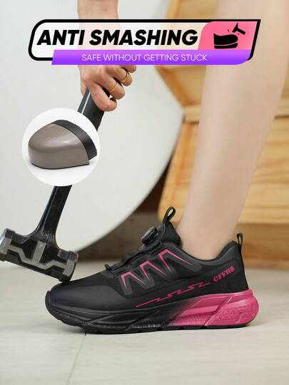 Zapatos de mujer con puntera de acero, zapatos deportivos para exteriores, zapatos atléticos de mujer, zapatos de escalada antichoque y antipinchazos, botas de trabajo para exteriores, industriales, de construcción y almacén, zapatos de protección laboral