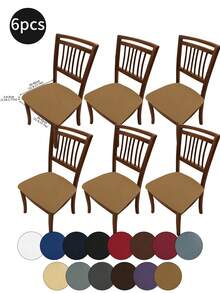 1 cái/4 cái/6 cái Vỏ bọc ghế bằng lụa sữa đàn hồi cao, Vỏ bọc bảo vệ chống bụi bẩn có thể giặt được, màu trơn tối giản, thích hợp cho nhà hàng, khách sạn, gia đình, Vỏ bọc ghế chống bụi, Màu đen, Xám nhạt, Nâu nhạt - Nhiều màu - Xem 34