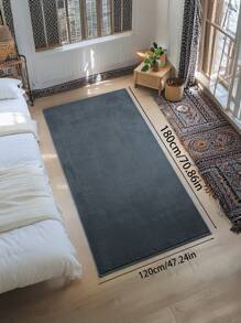 1 pieza Alfombra de terciopelo gris oscuro de tono frío premium tipo helado, alfombra suave para sala de estar, dormitorio, mesita de noche, salón, adecuada para el Día del Padre, Día de la Madre, Día del Trabajo, Pascua, decoración del hogar, nuevo lanzamiento de primavera