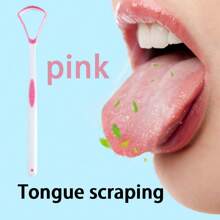 1/2 Pink Tongue Scraper, Tool For Cleaning Tongue Coating, Silicone Tongue Brush For Cleaning, Pink And Blue Tongue Coating Cleaning Scraper, Bad Breath Removal, Easy-To-Use Tongue Cleaner, Used For Cleaning And Refreshing Breath, Oral Care To Reduce Bad Breath, Adult Tongue Cleaner, Tongue Cleaning Tool