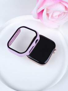 1PC Hard PC Case With Tempered Glass Screen Protector Compatible With Apple Watch Case 40mm41mm42mm44mm45mm46mm49mm,Drop-Proof, Scratch-Resistant, Stylish, Casual, And Sporty Watch Case. Compatible With Apple Watch Ultra/11/10/9/8/7/6/5/4/3/SE. Unisex Watch Case. - Lavender - View 2