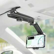 1 pieza Soporte universal giratorio y extensible para teléfono móvil en el auto, parasol multifuncional de 1080°, soporte retrovisor giratorio de 360°, instalación ajustable, material ABS duradero, apto para dormitorio, cocina y vehículo - Multicolor - Ver 4