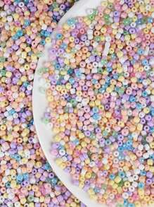 40g Perles de verre de 4 mm de couleurs mélangées, perles intercalaires transparentes de couleur unie convenant à la fabrication de bijoux, bracelets, boucles d'oreilles, pendentifs et colliers DIY
