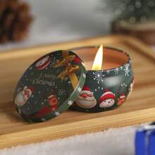 1 Pieza/Portavelas navideño, regalo pequeño, vela aromática, lata de hierro, set para cena a la luz de las velas, artículo de uso diario en el hogar, fragancia ligera, ambiente romántico, cera de soja sin humo, vela perfumada