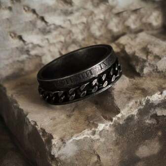 Men's Rotatable Roman Numeral Ring With Five-Color Markings - Adjustable Band - Stylish Accessory For Any Occasion
